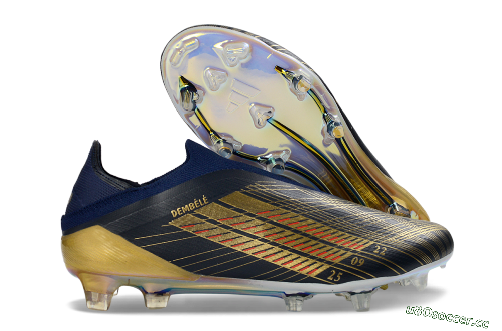 Men's Adidas F50 Elite Laceless FG Firm Ground Low-Tops Football Boots - Navy/Gold/Crimson 2