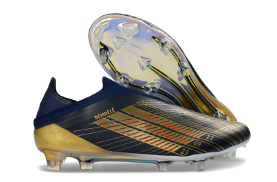 Men's Adidas F50 Elite Laceless FG Firm Ground Low-Tops Football Boots - Navy/Gold/Crimson