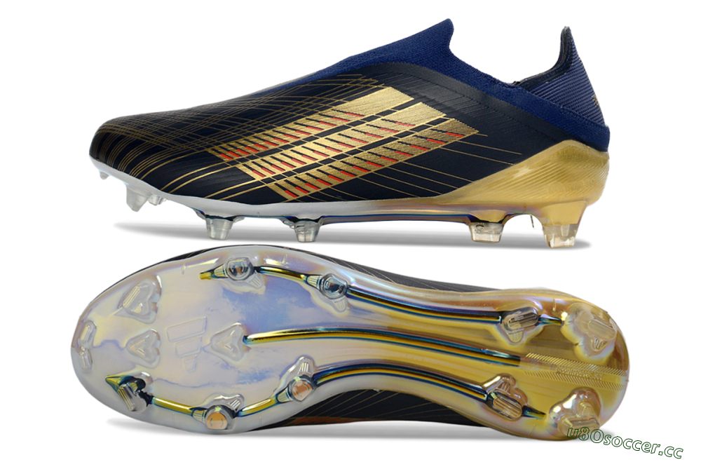 Men's Adidas F50 Elite Laceless FG Firm Ground Low-Tops Football Boots - Navy/Gold/Crimson 1