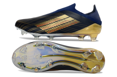 Men's Adidas F50 Elite Laceless FG Firm Ground Low-Tops Football Boots - Navy/Gold/Crimson
