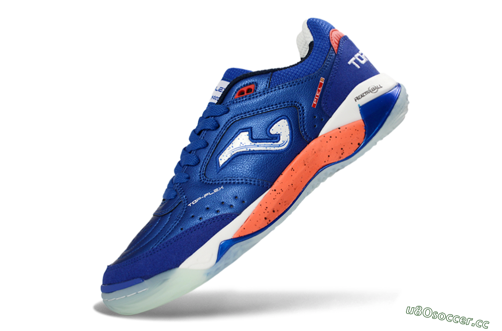 Men's Joma Top Flex IC Indoor & Futsal Low-Tops Football Shoes - Blue/Electric Orange/Deep Blue 5