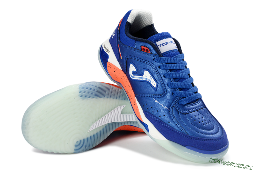 Men's Joma Top Flex IC Indoor & Futsal Low-Tops Football Shoes - Blue/Electric Orange/Deep Blue 3