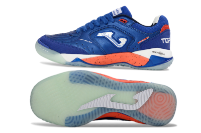 Men's Joma Top Flex IC Indoor & Futsal Low-Tops Football Shoes - Blue/Electric Orange/Deep Blue