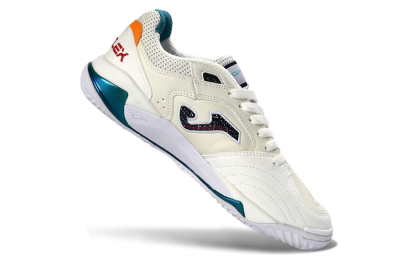 Men's Joma Top Flex IC Indoor & Futsal Low-Tops Football Shoes - White/Ocean Blue/Fiery Orange