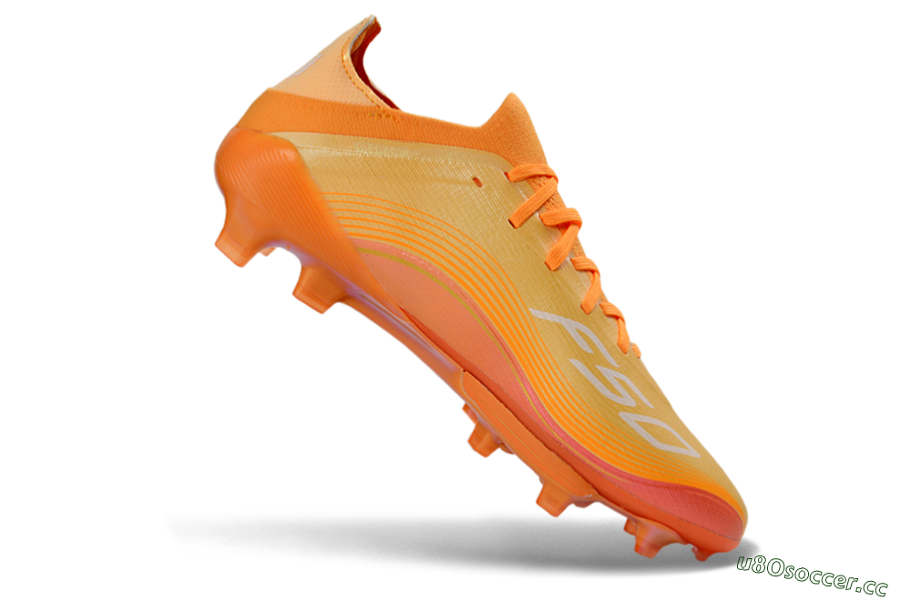 Men's Adidas F50 Elite Lightstrike Pro FG Firm Ground Low-Tops Football Boots - Orange/Sunset Glow/Solar Flare 4