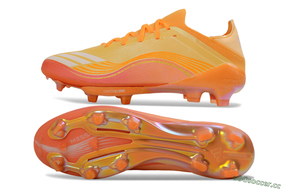 Men's Adidas F50 Elite Lightstrike Pro FG Firm Ground Low-Tops Football Boots - Orange/Sunset Glow/Solar Flare 1