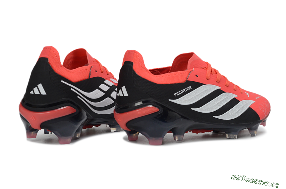 Unisex Adidas Predator 26 Elite FG Firm Ground Low-Tops Football Boots - Red/Vibrant Coral/Jet Black 6