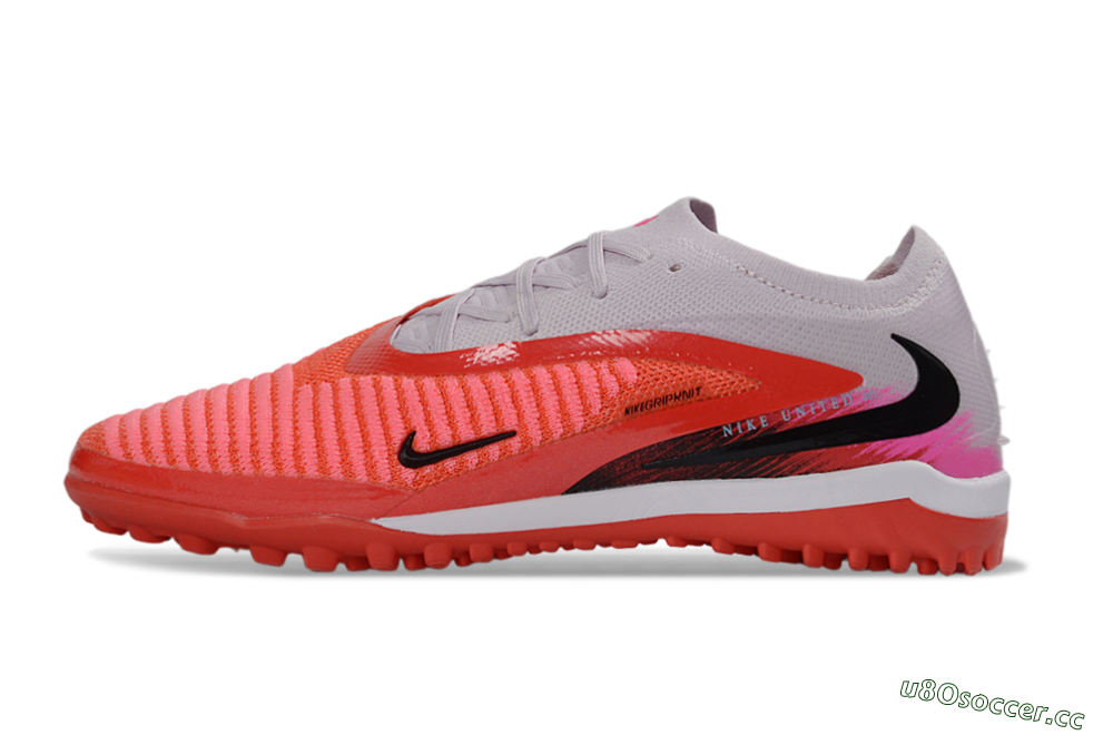 Unisex Nike Phantom 6 Elite Low TF Artificial Turf Low-Tops Football Shoes - Red/Bright Coral/Soft Gray 0