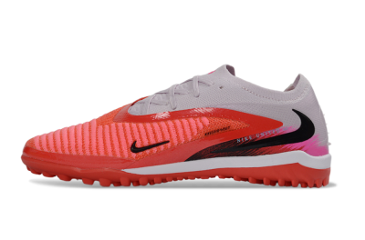 Unisex Nike Phantom 6 Elite Low TF Artificial Turf Low-Tops Football Shoes - Red/Bright Coral/Soft Gray