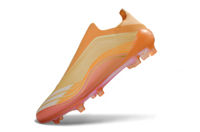 Men's Adidas F50 Elite Laceless FG Firm Ground Low-Tops Football Boots - Orange/Sunset Glow/Coral Burst