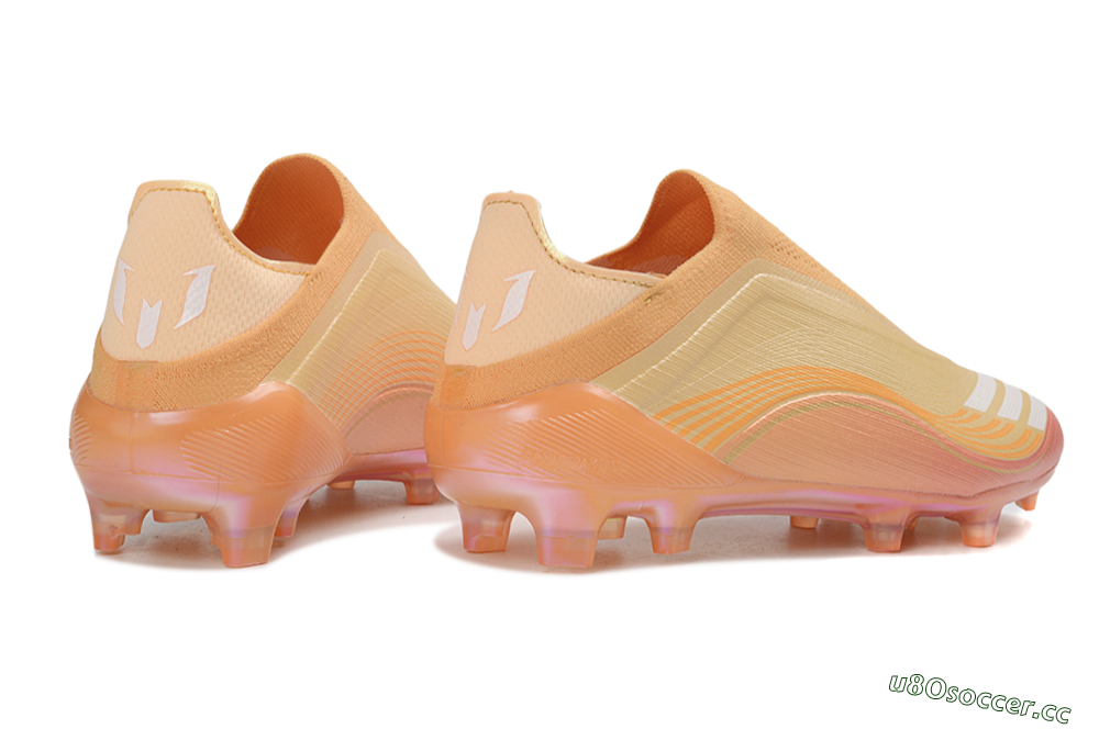 Men's Adidas F50 Elite Laceless FG Firm Ground Low-Tops Football Boots - Orange/Sunset Glow/Coral Burst 6