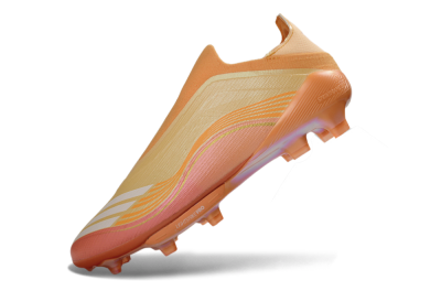 Men's Adidas F50 Elite Lightstrike Pro Laceless FG Firm Ground Low-Tops Football Boots - Orange/Peach Burst/Sunny Glow