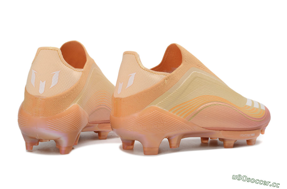Men's Adidas F50 Elite Lightstrike Pro Laceless FG Firm Ground Low-Tops Football Boots - Orange/Peach Burst/Sunny Glow 6