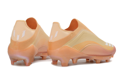 Men's Adidas F50 Elite Lightstrike Pro Laceless FG Firm Ground Low-Tops Football Boots - Orange/Peach Burst/Sunny Glow