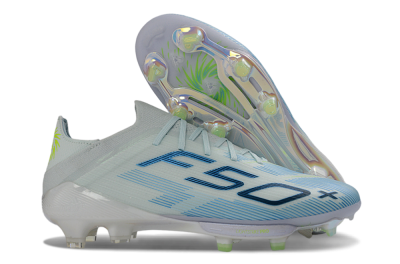 Men's Adidas F50 Elite Lightstrike Pro FG Firm Ground Low-Tops Football Boots - Lightblue/Sky Blue/Iridescent White