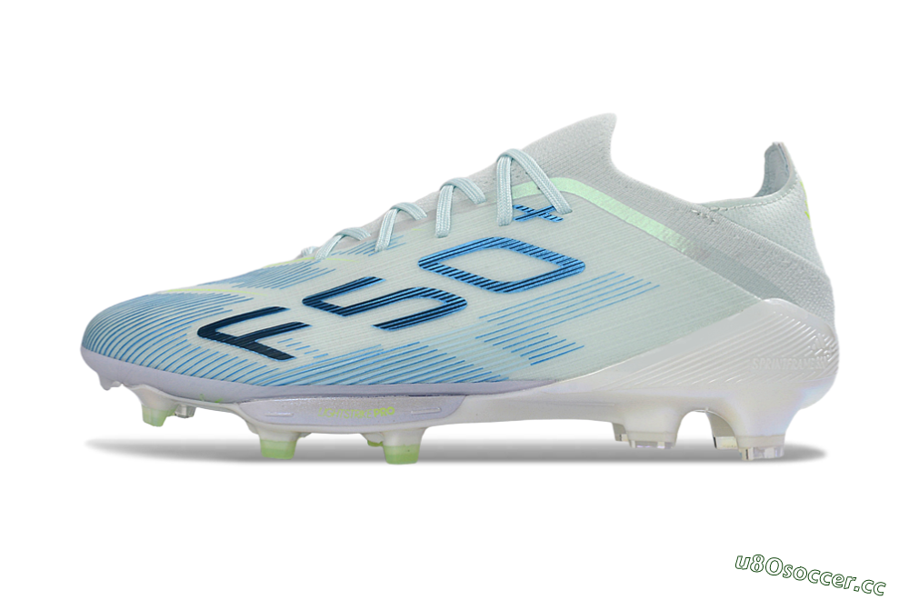 Men's Adidas F50 Elite Lightstrike Pro FG Firm Ground Low-Tops Football Boots - Lightblue/Sky Blue/Iridescent White 0