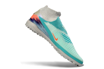 Unisex Nike Phantom 6 Elite High TF Artificial Turf High-Tops Football Shoes - Aqua/Coral Burst/Able Blue