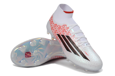 Men's Adidas F50 Elite Mid FG Firm Ground High-Tops Football Boots - White/Crimson Rose/Sleek Black
