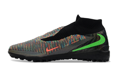 Unisex Nike Phantom 6 Elite High TF Artificial Turf High-Tops Football Shoes - Black/Electric Green/Multicolor