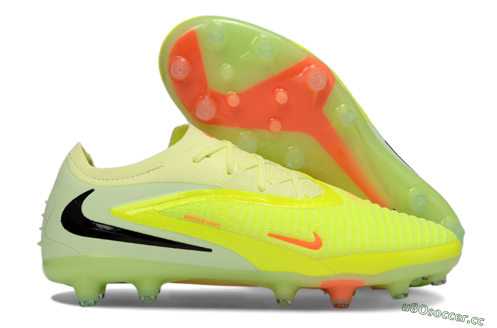 Men's Nike Phantom 6 Elite Low AG Artificial Grass Low-Tops Football Boots - Yellow/Fluorescent Yellow/Neon Pink 2