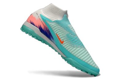 Men's Nike Phantom 6 Elite High TF Artificial Turf High-Tops Football Shoes - Aqua/Coral Splash/Cool Mint
