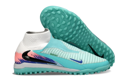 Men's Nike Phantom 6 Elite High TF Artificial Turf High-Tops Football Shoes - Aqua/Coral Splash/Cool Mint