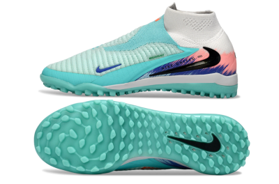 Men's Nike Phantom 6 Elite High TF Artificial Turf High-Tops Football Shoes - Aqua/Coral Splash/Cool Mint