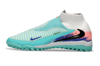 Men's Nike Phantom 6 Elite High TF Artificial Turf High-Tops Football Shoes - Aqua/Coral Splash/Cool Mint