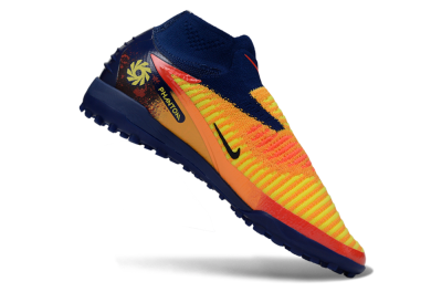 Men's Nike Phantom 6 Elite High TF Artificial Turf High-Tops Football Shoes - Yellow/Navy Blue/Flame Orange