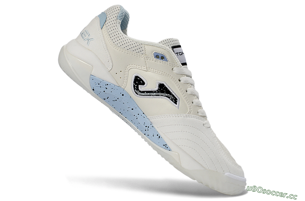 Men's Joma Top Flex IC Indoor & Futsal Low-Tops Football Shoes - White/Sky Blue/Black 4