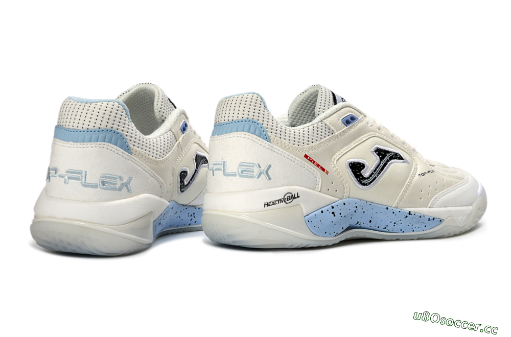 Men's Joma Top Flex IC Indoor & Futsal Low-Tops Football Shoes - White/Sky Blue/Black 6