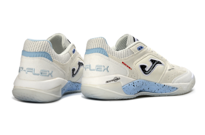 Men's Joma Top Flex IC Indoor & Futsal Low-Tops Football Shoes - White/Sky Blue/Black