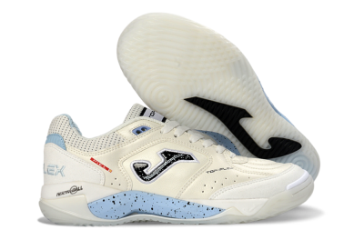 Men's Joma Top Flex IC Indoor & Futsal Low-Tops Football Shoes - White/Sky Blue/Black
