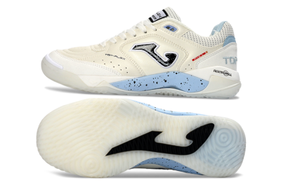 Men's Joma Top Flex IC Indoor & Futsal Low-Tops Football Shoes - White/Sky Blue/Black