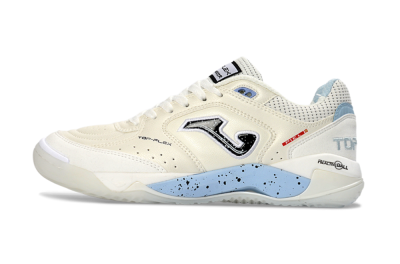 Men's Joma Top Flex IC Indoor & Futsal Low-Tops Football Shoes - White/Sky Blue/Black
