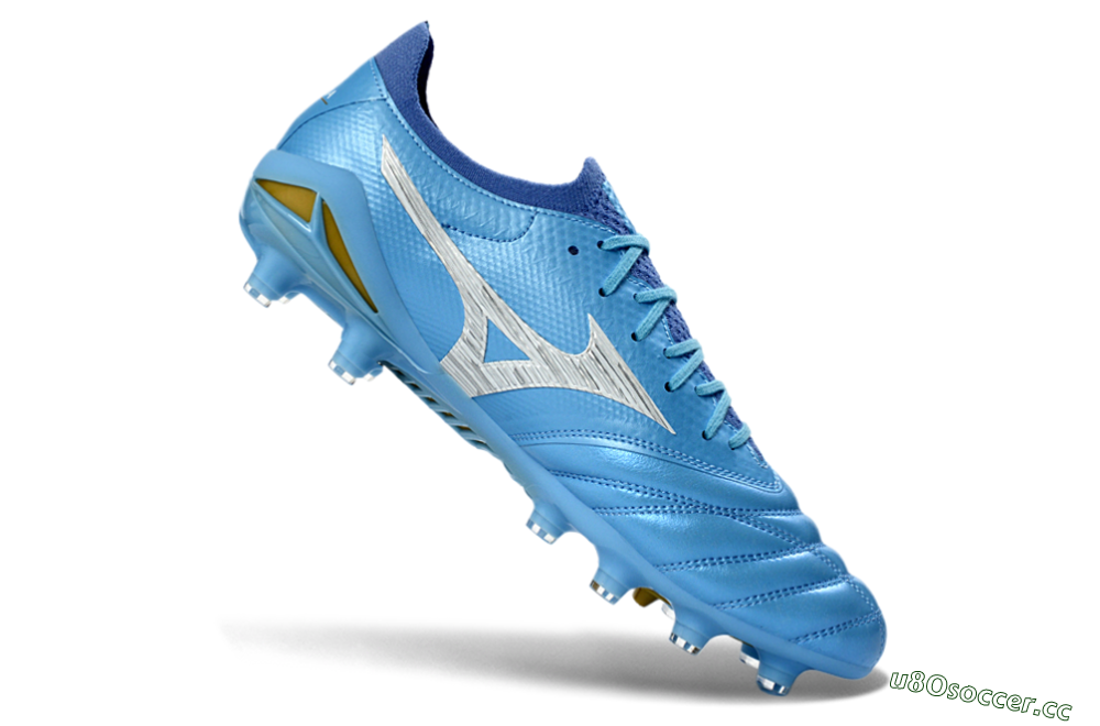 Men's Mizuno Morelia Neo 4 FG Firm Ground Low-Tops Football Boots - Blue/Sky Blue/Sunny Yellow 4