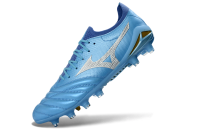 Men's Mizuno Morelia Neo 4 FG Firm Ground Low-Tops Football Boots - Blue/Sky Blue/Sunny Yellow