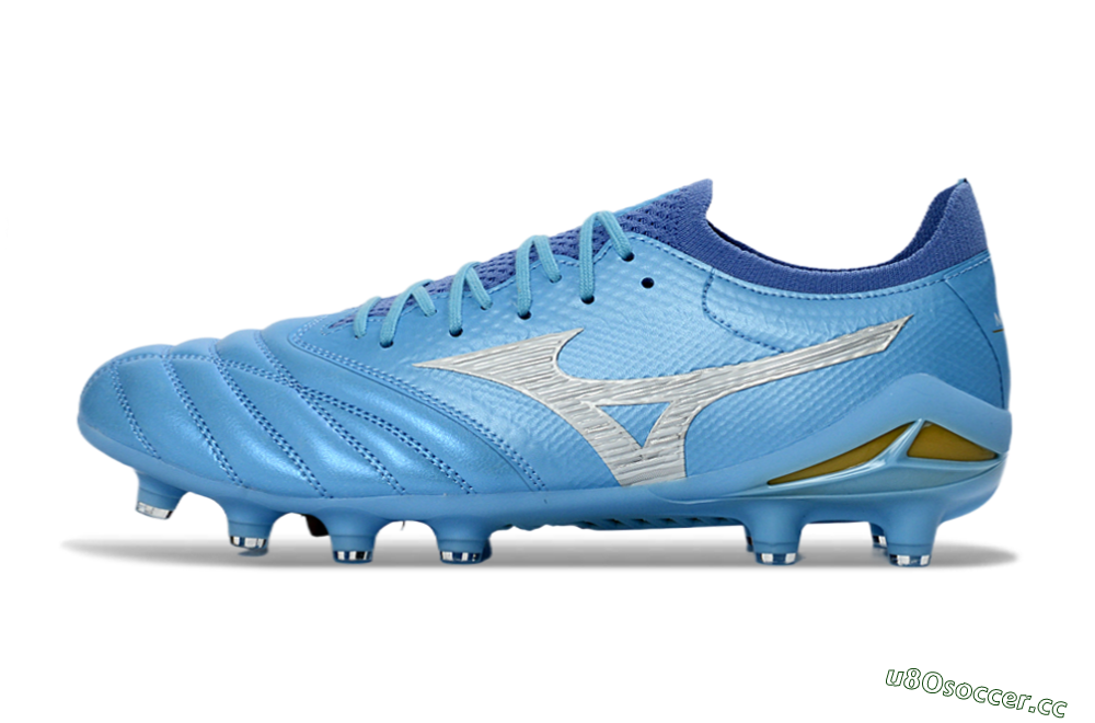 Men's Mizuno Morelia Neo 4 FG Firm Ground Low-Tops Football Boots - Blue/Sky Blue/Sunny Yellow 0