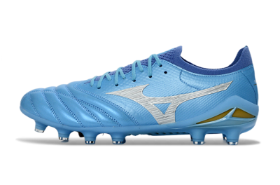 Men's Mizuno Morelia Neo 4 FG Firm Ground Low-Tops Football Boots - Blue/Sky Blue/Sunny Yellow