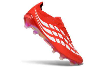 Men's Adidas Predator 26 Elite FG Firm Ground Low-Tops Football Boots - Red/Bright Flame/Fiery Orange