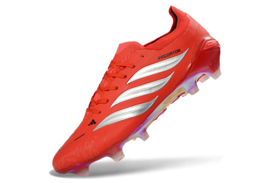 Men's Adidas Predator 26 Elite FG Firm Ground Low-Tops Football Boots - Red/Bright Flame/Fiery Orange