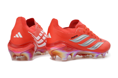 Men's Adidas Predator 26 Elite FG Firm Ground Low-Tops Football Boots - Red/Bright Flame/Fiery Orange