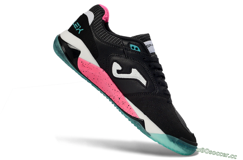 Men's Joma Top Flex IC Indoor & Futsal Low-Tops Football Shoes - Black/Electric Pink/Turquoise Blue 4