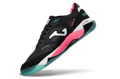 Men's Joma Top Flex IC Indoor & Futsal Low-Tops Football Shoes - Black/Electric Pink/Turquoise Blue
