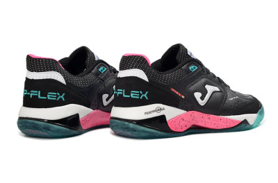 Men's Joma Top Flex IC Indoor & Futsal Low-Tops Football Shoes - Black/Electric Pink/Turquoise Blue