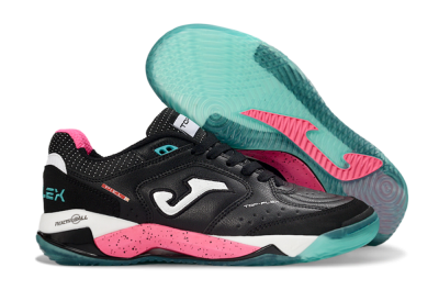 Men's Joma Top Flex IC Indoor & Futsal Low-Tops Football Shoes - Black/Electric Pink/Turquoise Blue