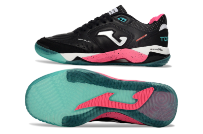Men's Joma Top Flex IC Indoor & Futsal Low-Tops Football Shoes - Black/Electric Pink/Turquoise Blue