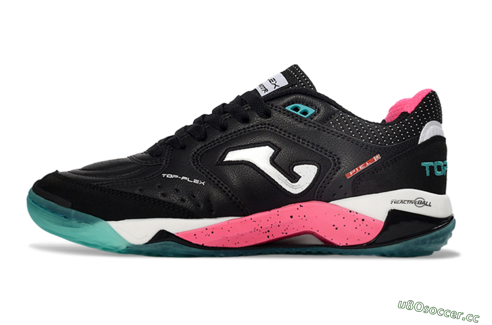 Men's Joma Top Flex IC Indoor & Futsal Low-Tops Football Shoes - Black/Electric Pink/Turquoise Blue 0