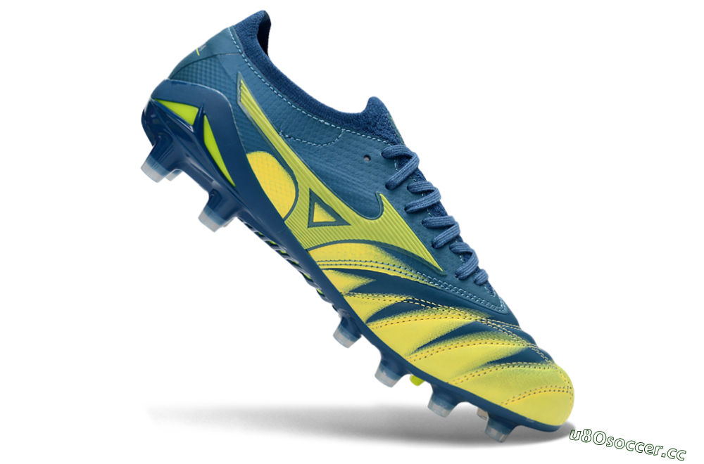 Men's Mizuno Morelia Neo 4 FG Firm Ground Low-Tops Football Boots - Blue/Electric Yellow/Night Sky 4