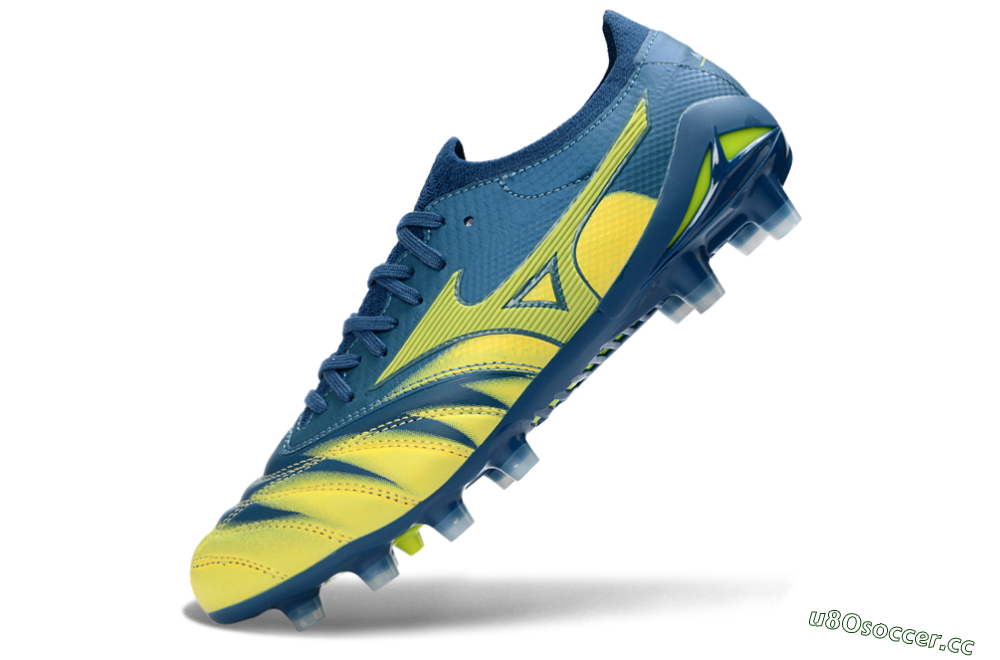 Men's Mizuno Morelia Neo 4 FG Firm Ground Low-Tops Football Boots - Blue/Electric Yellow/Night Sky 5